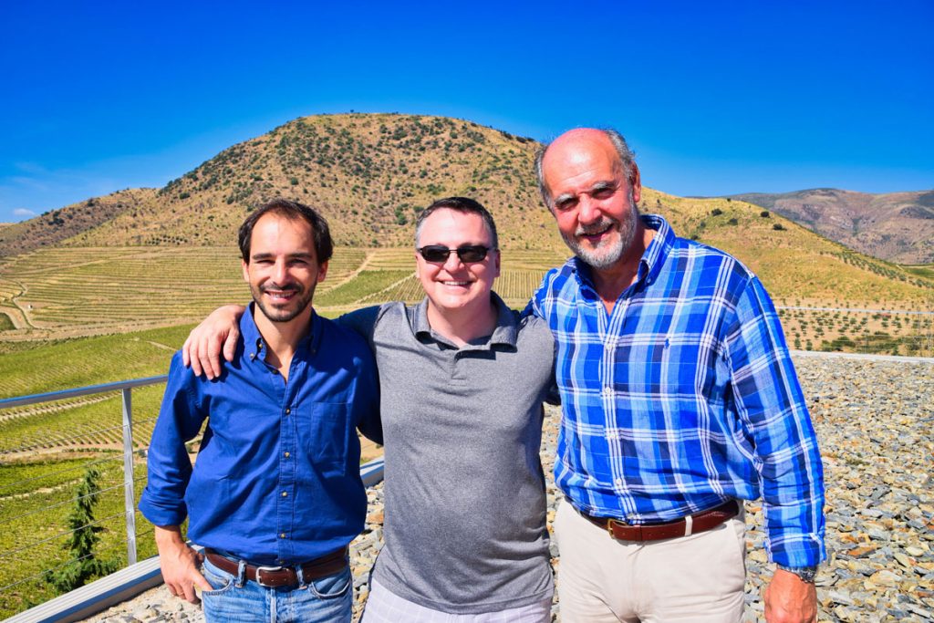 Stewart Todd With Antonio Braga, Winemaker at Quinta da Leda, and George Sandeman